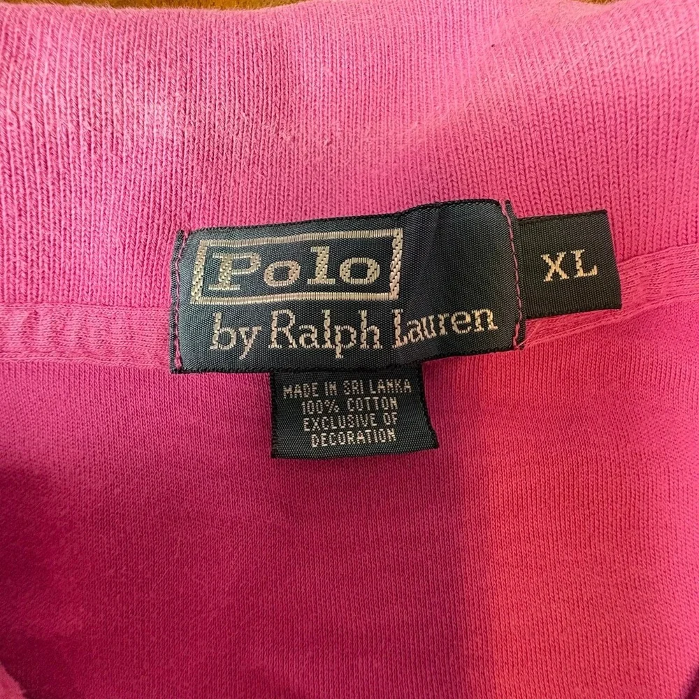 Polo Ralph Lauren Vintage Pink Polo Shirt XL Green Pony Sri Lanka